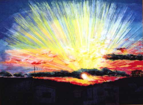 燦然たる夕日